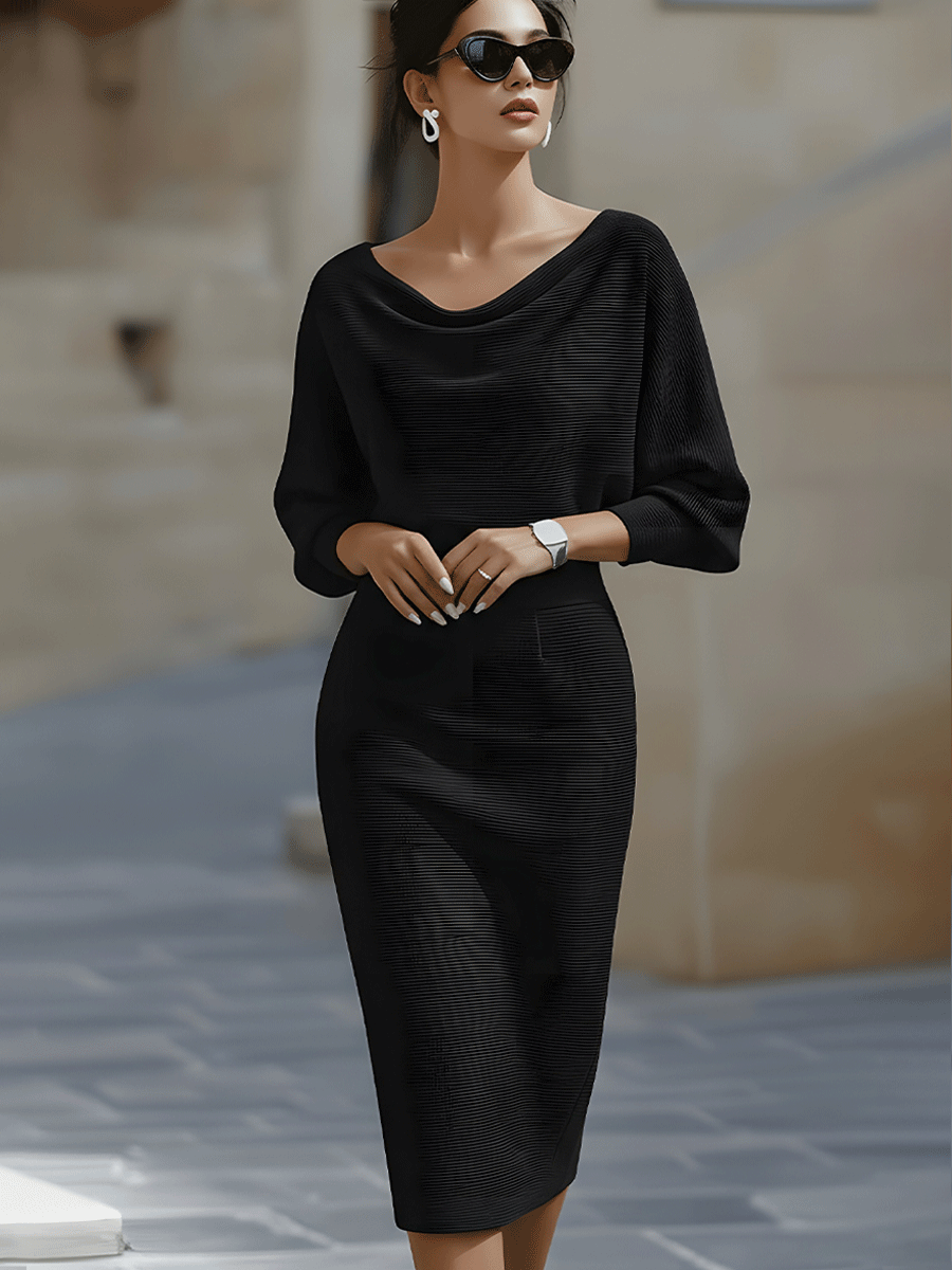 Briellé | Luxury Batwing Midi Dress