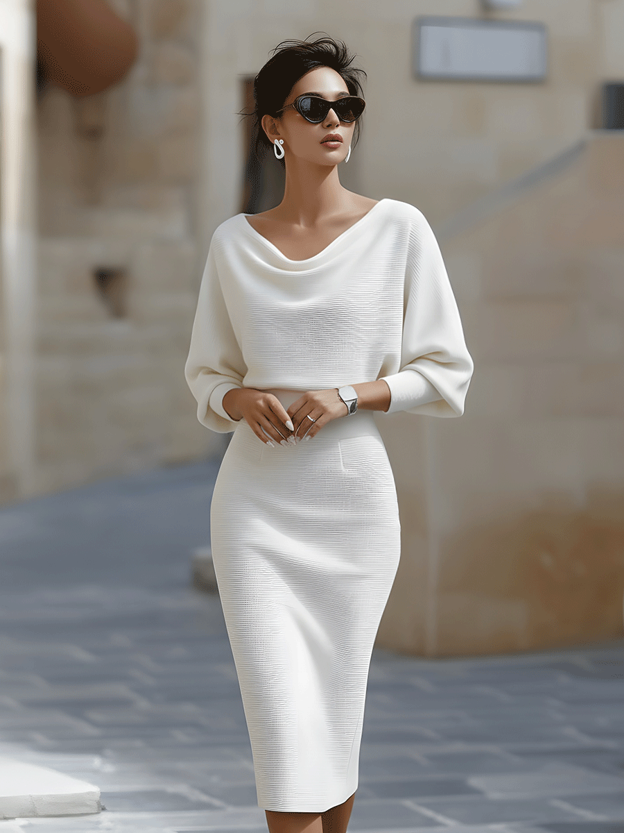 Briellé | Luxury Batwing Midi Dress