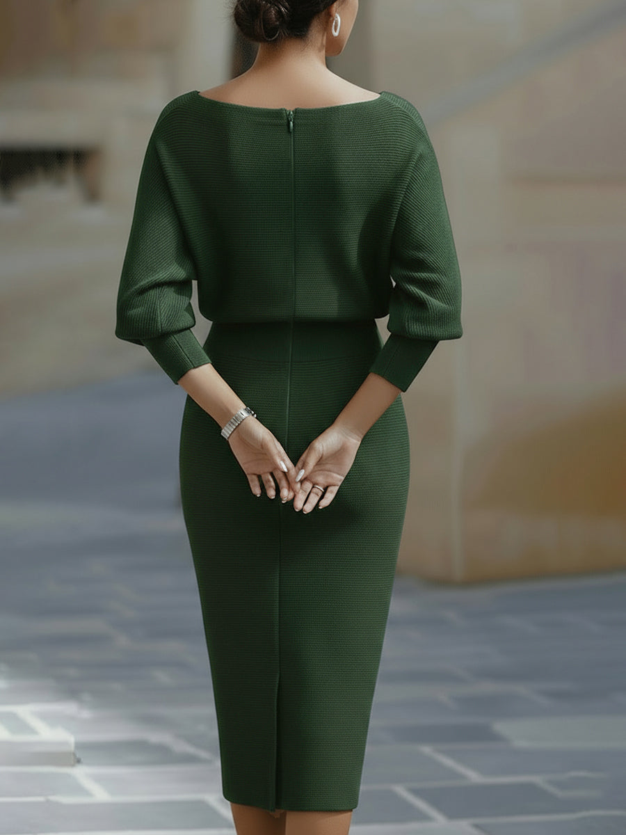Briellé | Luxury Batwing Midi Dress