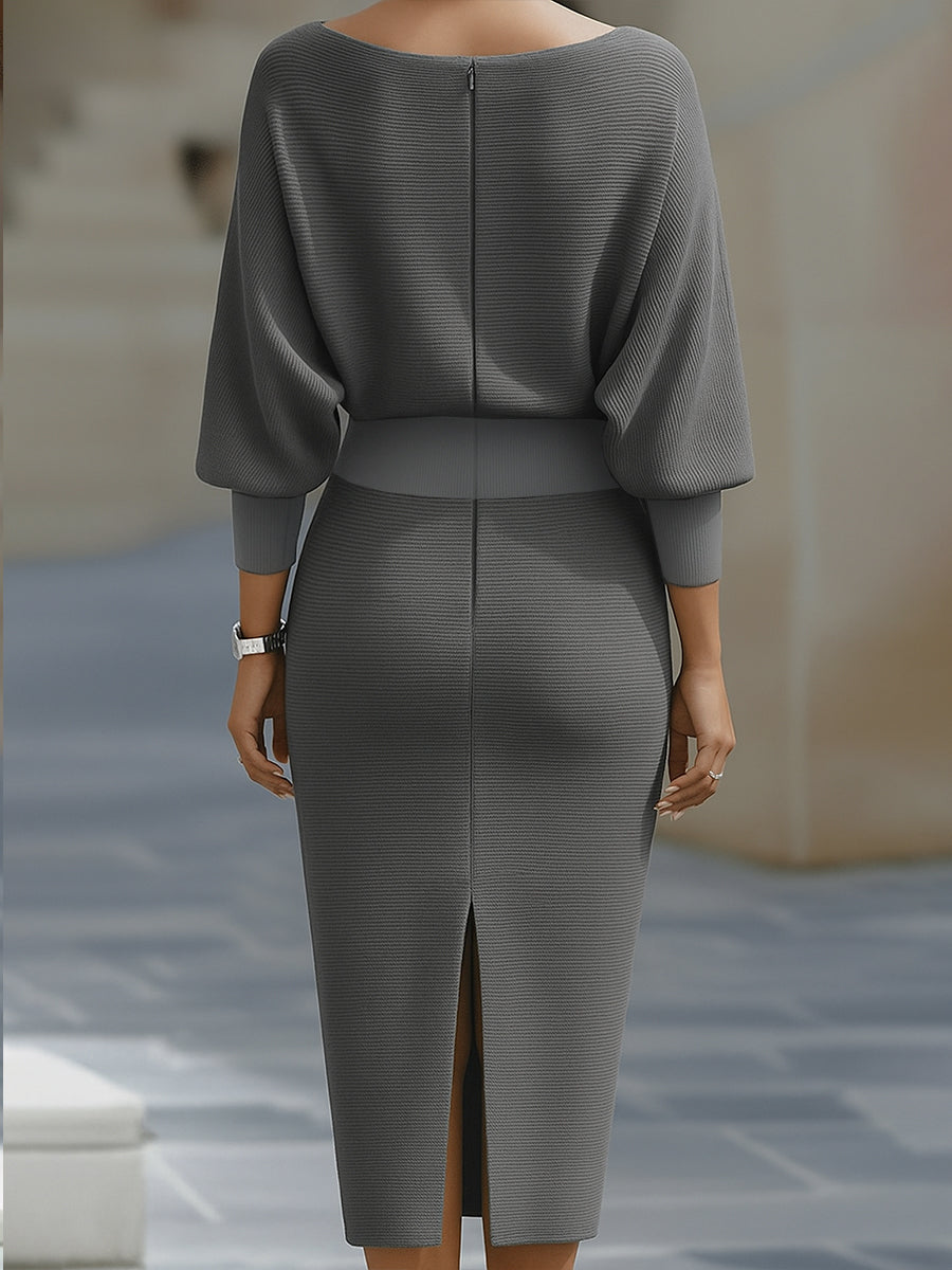 Briellé | Luxury Batwing Midi Dress