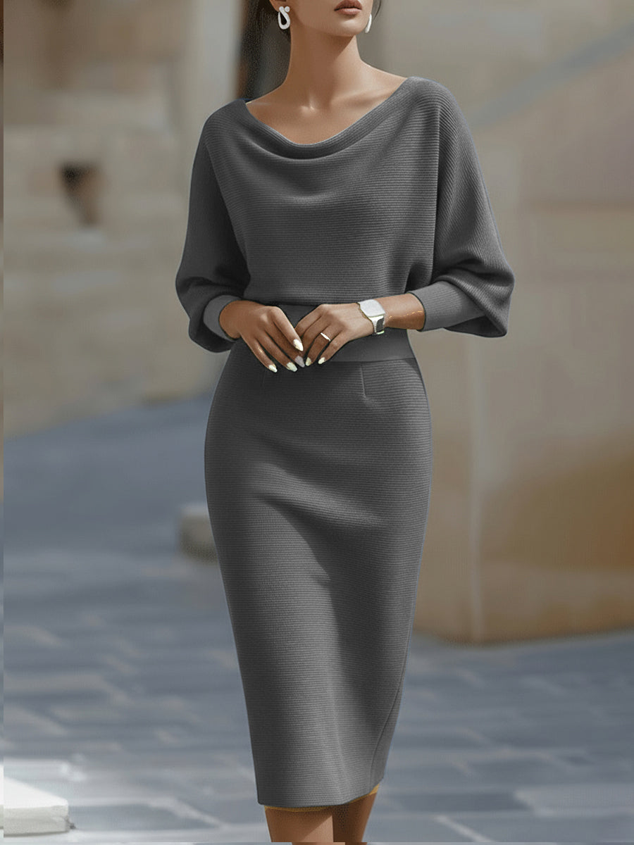 Briellé | Luxury Batwing Midi Dress